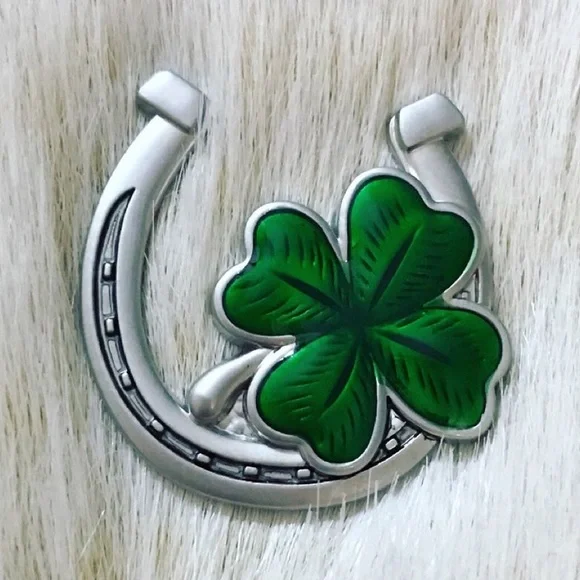 Luck of the Irish Horseshoe and Four Leaf Clover Lucky Charm - Picture 1 of 4
